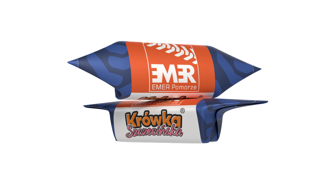 Krówki firmowe z nadrukiem logo EMER Budownictwo