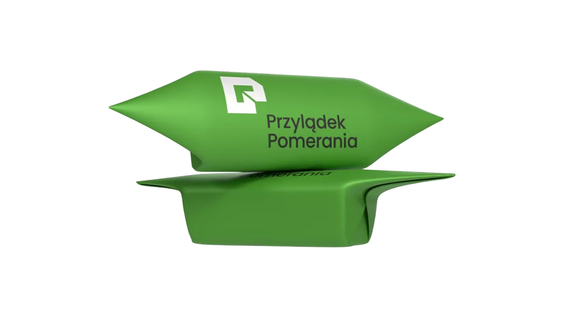 Krówki z logo firmy dla terminalu Przylądek Pomerania